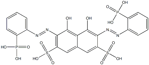 4,5-Dihydroxy-3,6-bis[(2-phosphonophenyl)azo]-2,7-naphthalenedisulfonic acid Struktur