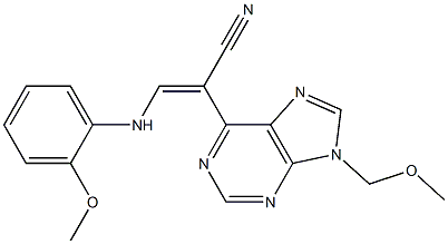 9-(Methoxymethyl)-6-[(E)-1-cyano-2-[(2-methoxyphenyl)amino]ethenyl]-9H-purine Struktur