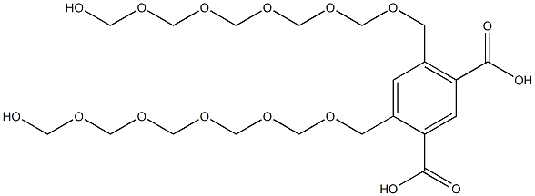 4,6-Bis(11-hydroxy-2,4,6,8,10-pentaoxaundecan-1-yl)isophthalic acid Struktur