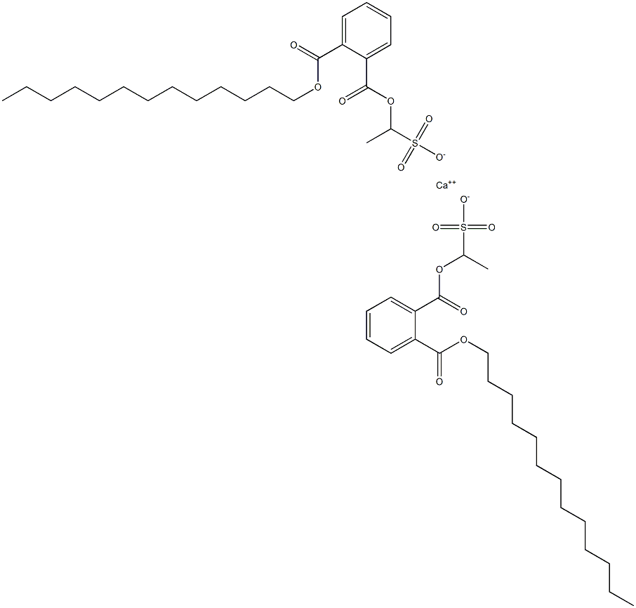 Bis[1-[(2-tridecyloxycarbonylphenyl)carbonyloxy]ethanesulfonic acid]calcium salt Struktur