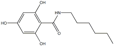 2,4,6-Trihydroxy-N-hexylbenzamide Struktur