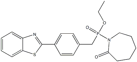 [4-(2-Benzothiazolyl)benzyl](2-oxoazacycloheptan-1-yl)phosphinic acid ethyl ester Struktur