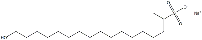 17-Hydroxyheptadecane-2-sulfonic acid sodium salt Struktur