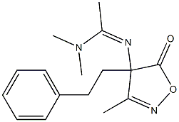 3-Methyl-4-(2-phenylethyl)-4-[[1-(dimethylamino)ethylidene]amino]isoxazol-5(4H)-one Struktur