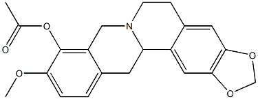 5,8,13,13a-Tetrahydro-9-acetoxy-10-methoxy-6H-benzo[g]-1,3-benzodioxolo[5,6-a]quinolizine Struktur