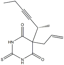 (-)-5-Allyl-2,3-dihydro-5-[(R)-1-methyl-2-pentynyl]-2-thioxo-4,6(1H,5H)-pyrimidinedione Struktur