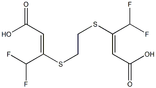 3,8-Bis(difluoromethyl)-4,7-dithia-2,8-decadienedioic acid Struktur