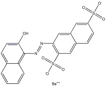 2-[(2-Hydroxy-1-naphtyl)azo]-3,7-naphthalenedisulfonic acid barium salt Struktur