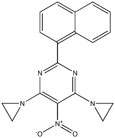 4,6-Bis(1-aziridinyl)-2-(1-naphtyl)-5-nitropyrimidine Struktur