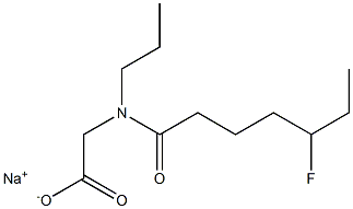 N-(5-Fluoroheptanoyl)-N-propylglycine sodium salt Struktur