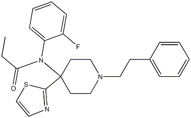 N-(2-Fluorophenyl)-N-[1-[2-phenylethyl]-4-(thiazol-2-yl)piperidin-4-yl]propanamide Struktur