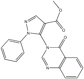 1-Phenyl-5-[(3,4-dihydro-4-oxoquinazolin)-3-yl]-1H-pyrazole-4-carboxylic acid methyl ester Struktur