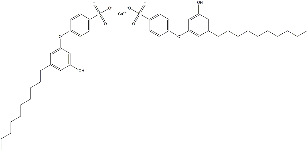 Bis(3'-hydroxy-5'-decyl[oxybisbenzene]-4-sulfonic acid)calcium salt Struktur