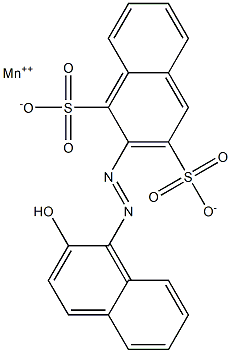 2-[(2-Hydroxy-1-naphtyl)azo]-1,3-naphthalenedisulfonic acid manganese(II) salt Struktur