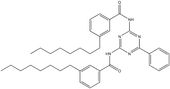 N,N'-(6-Phenyl-1,3,5-triazine-2,4-diyl)bis(3-octylbenzamide) Struktur