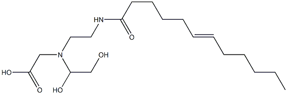 N-(1,2-Dihydroxyethyl)-N-[2-(6-dodecenoylamino)ethyl]aminoacetic acid Struktur