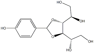 3-O,4-O-(4-Hydroxybenzylidene)-D-glucitol Struktur