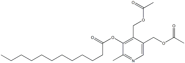 Dodecanoic acid 4,5-bis[(acetyloxy)methyl]-2-methyl-3-pyridinyl ester Struktur