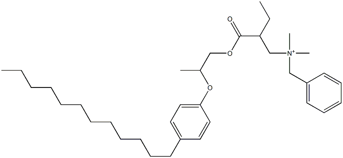 N,N-Dimethyl-N-benzyl-N-[2-[[2-(4-dodecylphenyloxy)propyl]oxycarbonyl]butyl]aminium Struktur