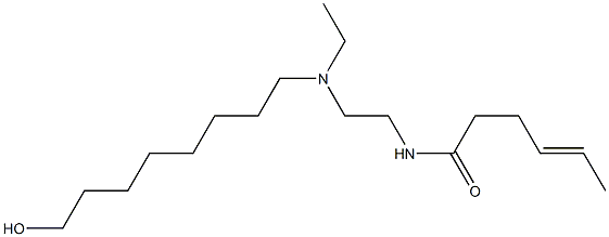 N-[2-[N-Ethyl-N-(8-hydroxyoctyl)amino]ethyl]-4-hexenamide Struktur