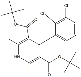 2,6-Dimethyl-4-(2,3-dichlorophenyl)-1,4-dihydropyridine-3,5-dicarboxylic acid ditert-butyl ester Struktur