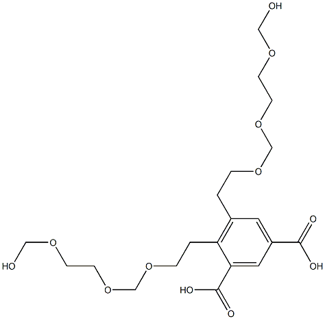 4,5-Bis(9-hydroxy-3,5,8-trioxanonan-1-yl)isophthalic acid Struktur