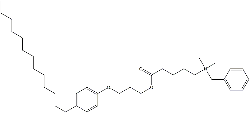 N,N-Dimethyl-N-benzyl-N-[4-[[3-(4-tridecylphenyloxy)propyl]oxycarbonyl]butyl]aminium Struktur