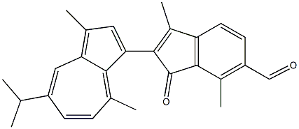 2-(1,4-Dimethyl-7-isopropylazulen-3-yl)-3,7-dimethyl-1-oxo-1H-indene-6-carbaldehyde Struktur