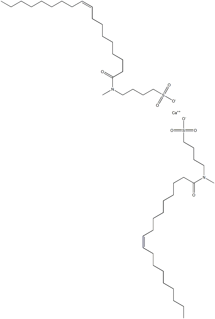 Bis[4-(N-oleoyl-N-methylamino)-1-butanesulfonic acid]calcium salt Struktur