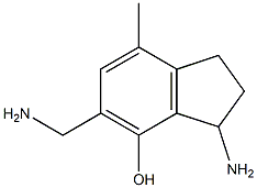 3-Amino-2,3-dihydro-5-aminomethyl-7-methyl-1H-inden-4-ol Struktur