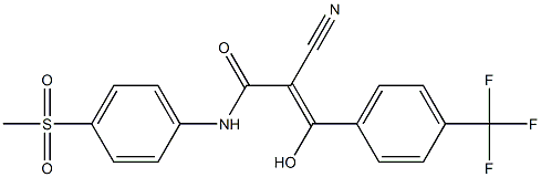 2-Cyano-3-hydroxy-3-[4-trifluoromethylphenyl]-N-[4-methylsulfonylphenyl]acrylamide Struktur