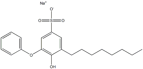 6-Hydroxy-5-octyl[oxybisbenzene]-3-sulfonic acid sodium salt Struktur