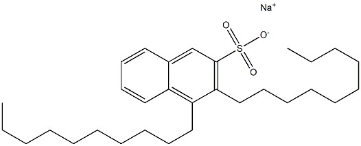 3,4-Didecyl-2-naphthalenesulfonic acid sodium salt Struktur