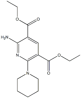 2-Amino-6-piperidinopyridine-3,5-dicarboxylic acid diethyl ester Struktur