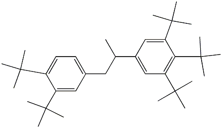 2-(3,4,5-Tri-tert-butylphenyl)-1-(3,4-di-tert-butylphenyl)propane Struktur