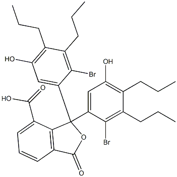 1,1-Bis(2-bromo-5-hydroxy-3,4-dipropylphenyl)-1,3-dihydro-3-oxoisobenzofuran-7-carboxylic acid Struktur