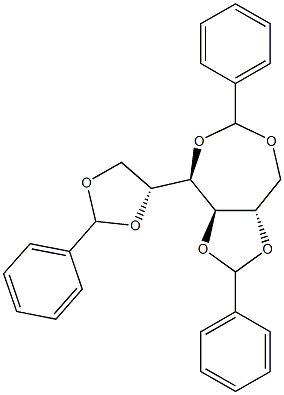 1-O,4-O:2-O,3-O:5-O,6-O-Tribenzylidene-D-glucitol Struktur