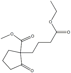 4-(1-Methoxycarbonyl-2-oxocyclopentyl)butyric acid ethyl ester Struktur