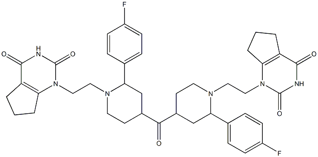 4-Fluorophenyl[1-[2-[(2,3,4,5,6,7-hexahydro-2,4-dioxo-1H-cyclopentapyrimidin)-1-yl]ethyl]piperidin-4-yl] ketone Struktur