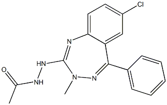 N'-(3-Methyl-7-chloro-5-phenyl-3H-1,3,4-benzotriazepin-2-yl)acetohydrazide Struktur