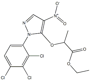 2-[[1-(2,3,4-Trichlorophenyl)-4-nitro-1H-pyrazol-5-yl]oxy]propionic acid ethyl ester Struktur