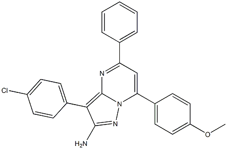 2-Amino-3-(4-chlorophenyl)-5-phenyl-7-(4-methoxyphenyl)pyrazolo[1,5-a]pyrimidine Struktur