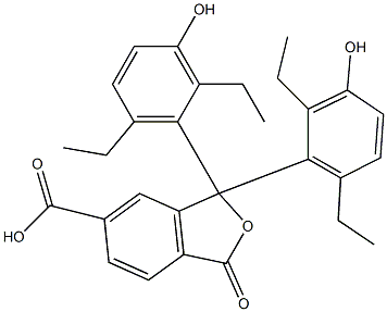 1,1-Bis(2,6-diethyl-3-hydroxyphenyl)-1,3-dihydro-3-oxoisobenzofuran-6-carboxylic acid Struktur