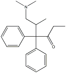 (-)-6-(Dimethylamino)-5-methyl-4,4-diphenyl-3-hexanone Struktur