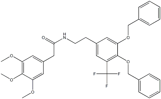 N-[2-[5-(Trifluoromethyl)-3,4-bis(benzyloxy)phenyl]ethyl]-2-(3,4,5-trimethoxyphenyl)acetamide Struktur