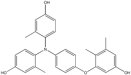 N,N-Bis(4-hydroxy-2-methylphenyl)-4-(5-hydroxy-2,3-dimethylphenoxy)benzenamine Struktur