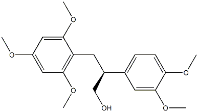 [S,(+)]-2-(3,4-Dimethoxyphenyl)-3-(2,4,6-trimethoxyphenyl)-1-propanol Struktur