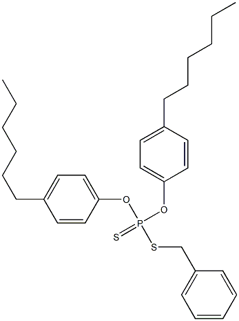 Dithiophosphoric acid O,O-bis(4-hexylphenyl)S-benzyl ester Struktur