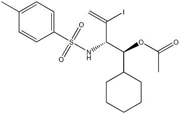 Acetic acid (1S,2S)-1-cyclohexyl-2-(tosylamino)-3-iodo-3-butenyl ester Struktur