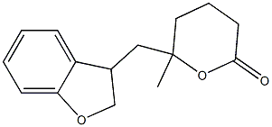 2,3-Dihydro-3-[(2-methyl-6-oxotetrahydro-2H-pyran)-2-ylmethyl]benzofuran Struktur